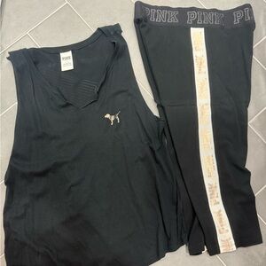 Black PINK Tank Top and Leggings Set